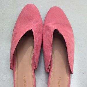 Old Navy Faux Suede  Pink Flats/Mules , size 9